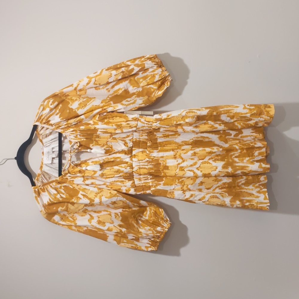 Cleobella Yellow and White Mini Dress